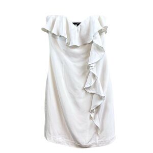 Jay Godfrey Silk Ruffle Strapless Sweetheart Cocktail Dress Ivory White Size 0